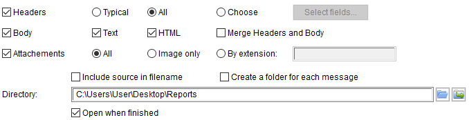 Extract options